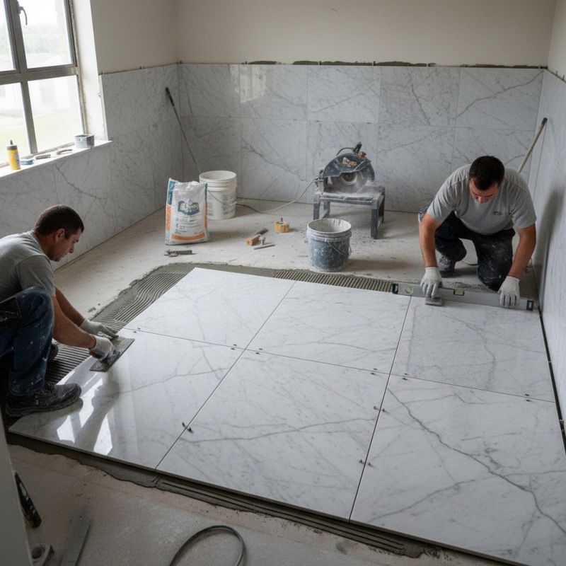 Marble Slab Installation detail